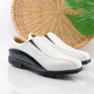 VTG Nike Womens Air Presto Golf Shoe Size 8 White Slip On Soft Spikes Verdana